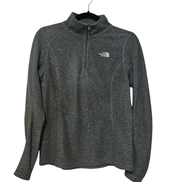 The north face women's grey fleece quater zip pullover jacket size small - Picture 1 of 8